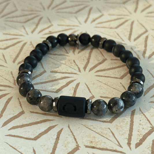 Natural Gemstone Beaded Stretch Bracelet | Celestial Shadows Handmade Jewelry - Distinct Designs