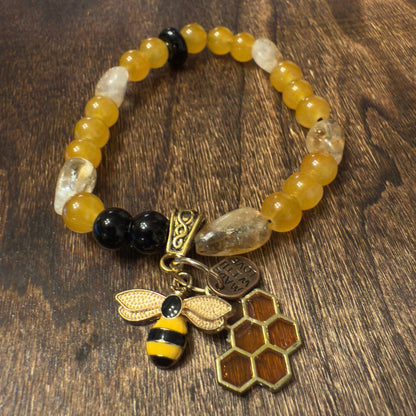 Natural Gemstone Beaded Stretch Bracelet | Nature - Inspired Handmade Jewelry - Distinct Designs