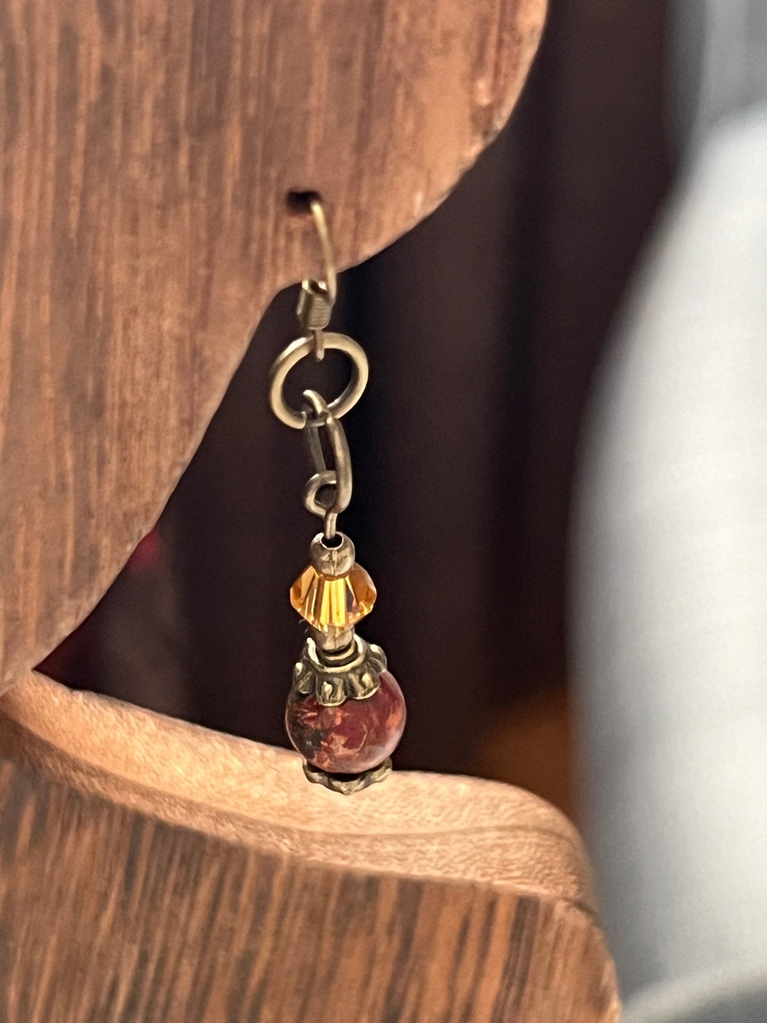 Natural Stone & Crystal Dangle Earrings | Nature - Inspired Elegance Handmade Jewelry - Distinct Designs