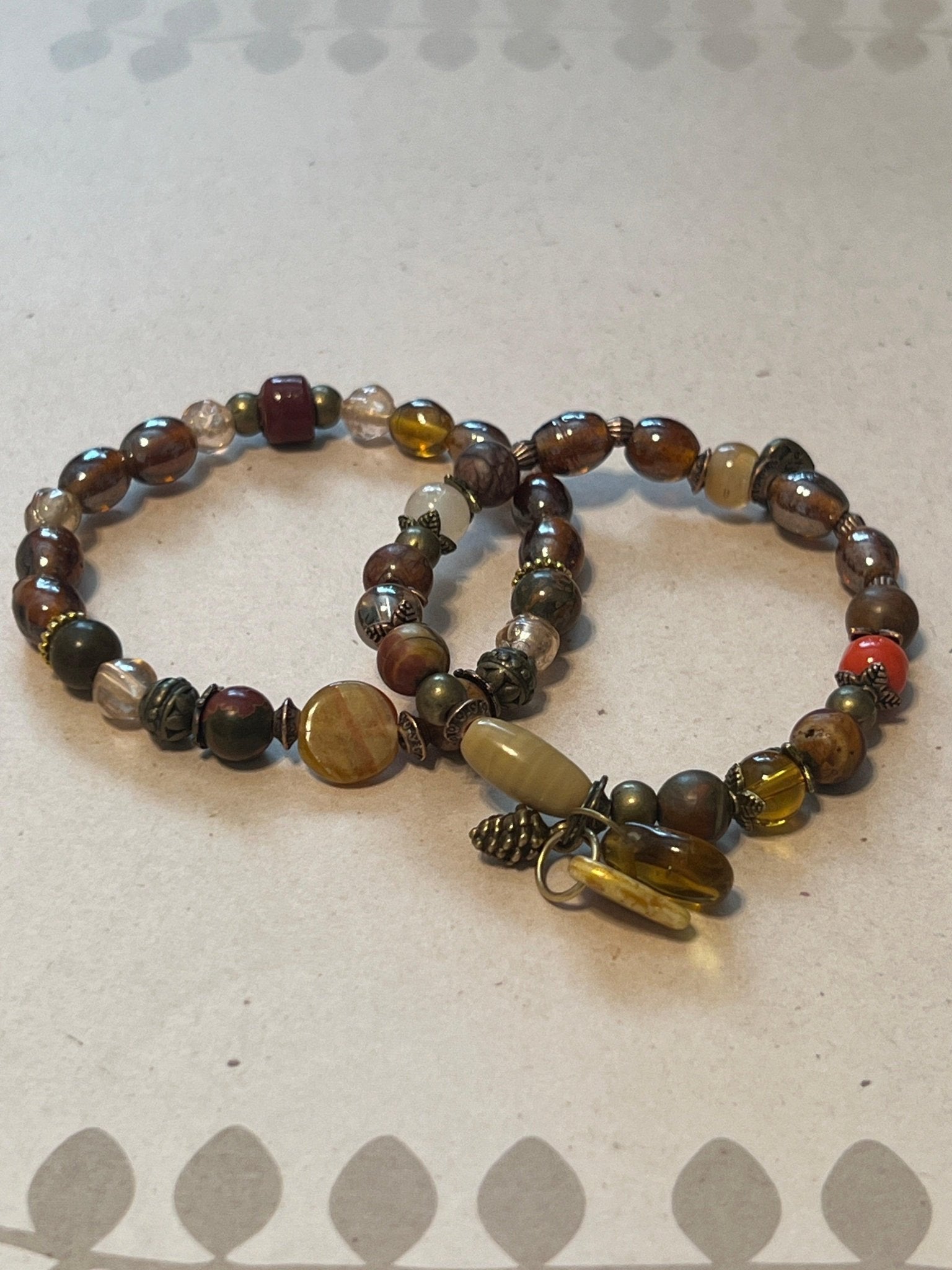 Natural Stones Beaded Bracelet Set | Nature - Inspired Elegance Handmade Jewelry - Distinct Designs