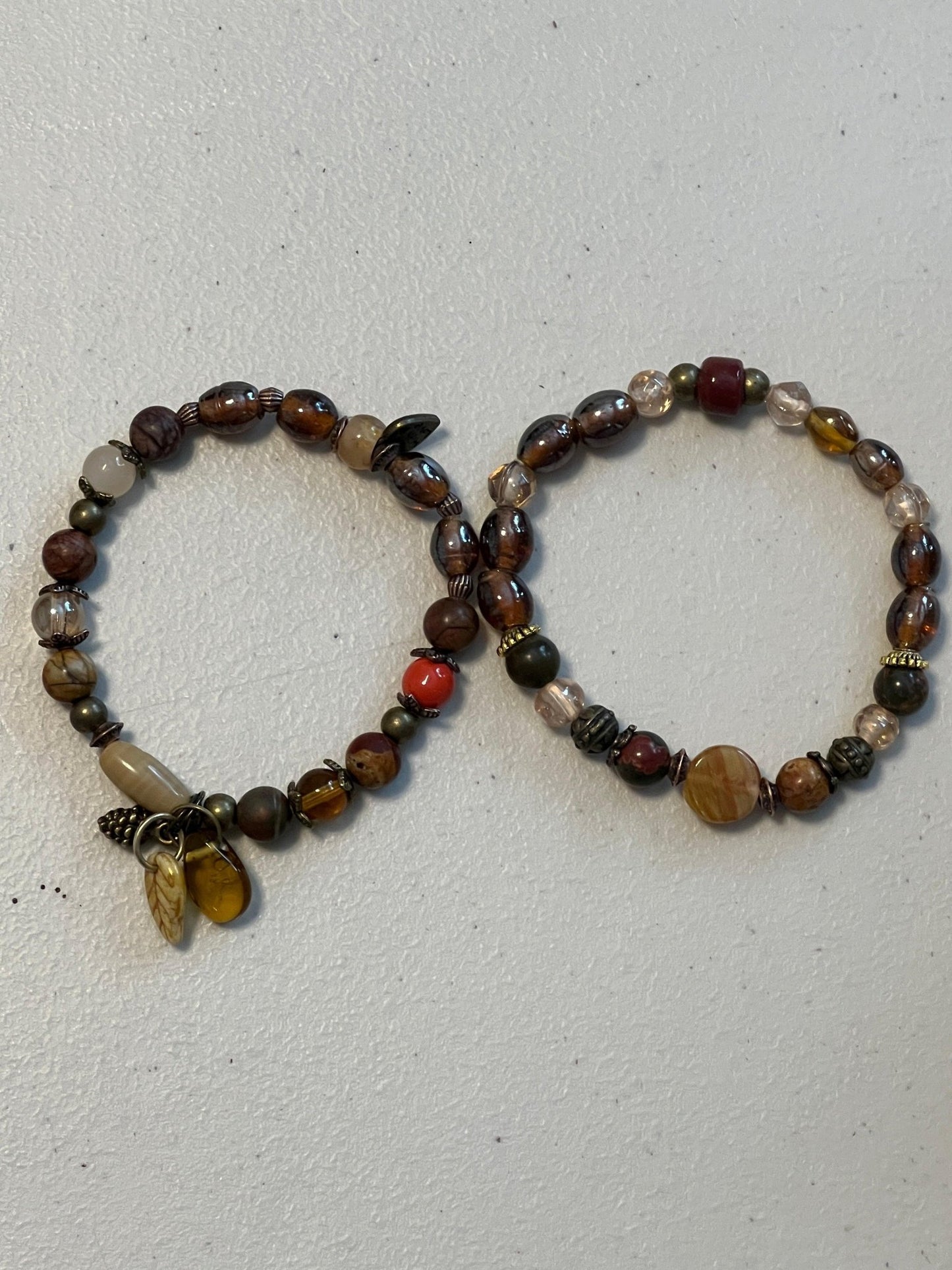 Natural Stones Beaded Bracelet Set | Nature - Inspired Elegance Handmade Jewelry - Distinct Designs