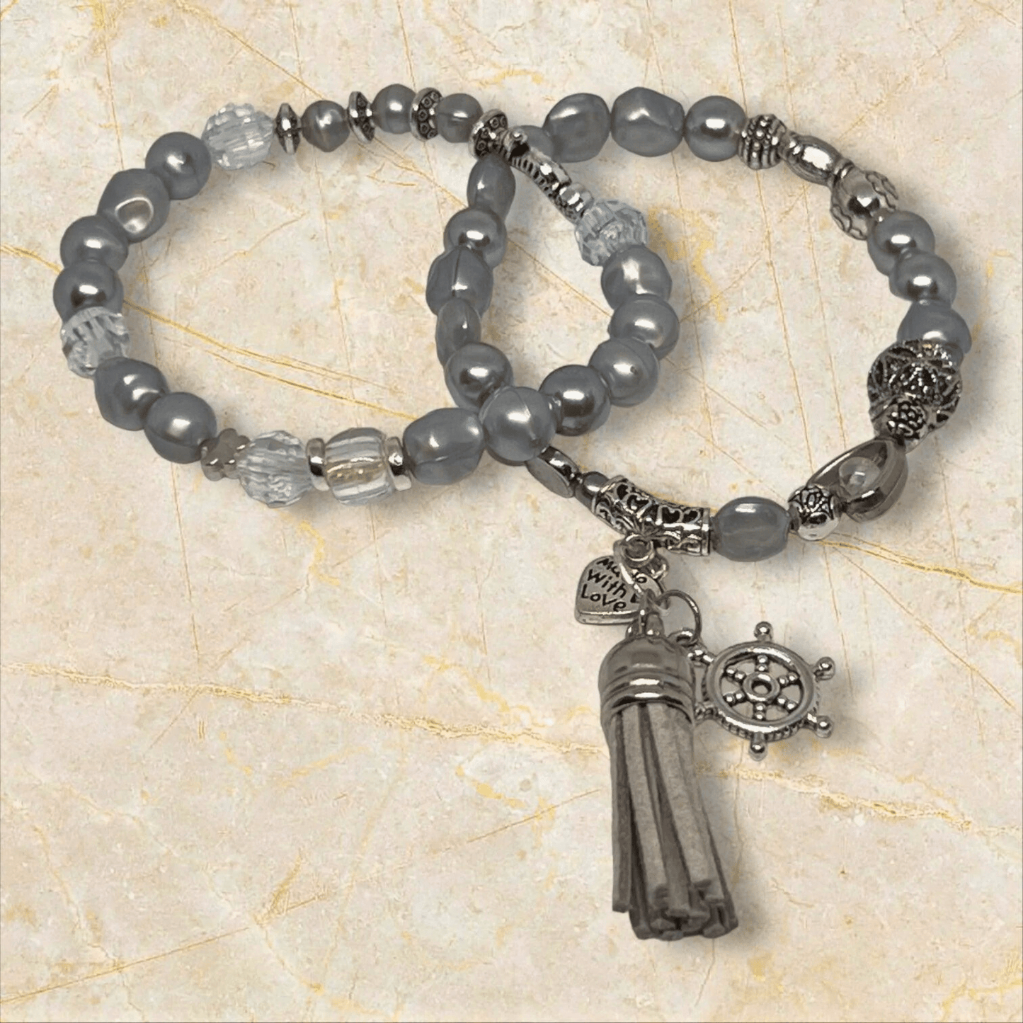 Nautical Elegance Beaded Bracelet Set | Coastal Landing Handmade Jewelry - Distinct Designs