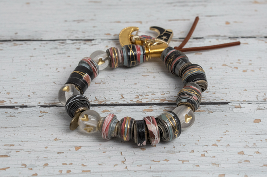 Out West | Eclectic Western Charm Mixed Media Stretch Bracelet - Distinct Designs