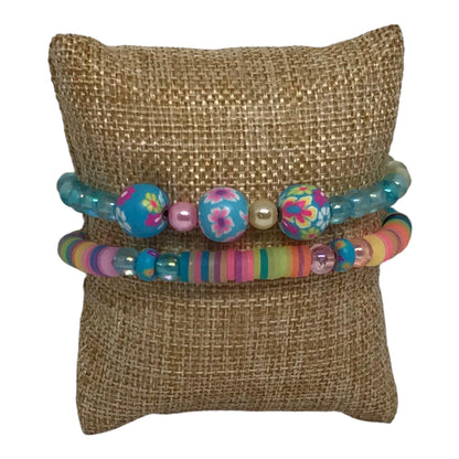 Pastel Clay Beaded Friendship Bracelet Set | Boho Chic Handmade Jewelry - Distinct Designs