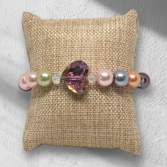 Pearl Glass Beaded Bracelet | Classic Elegance Handmade Jewelry - Distinct Designs