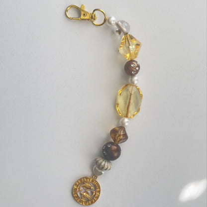Pisces Beaded Bag Charm | Boho Chic Keychain Accessory - Distinct Designs