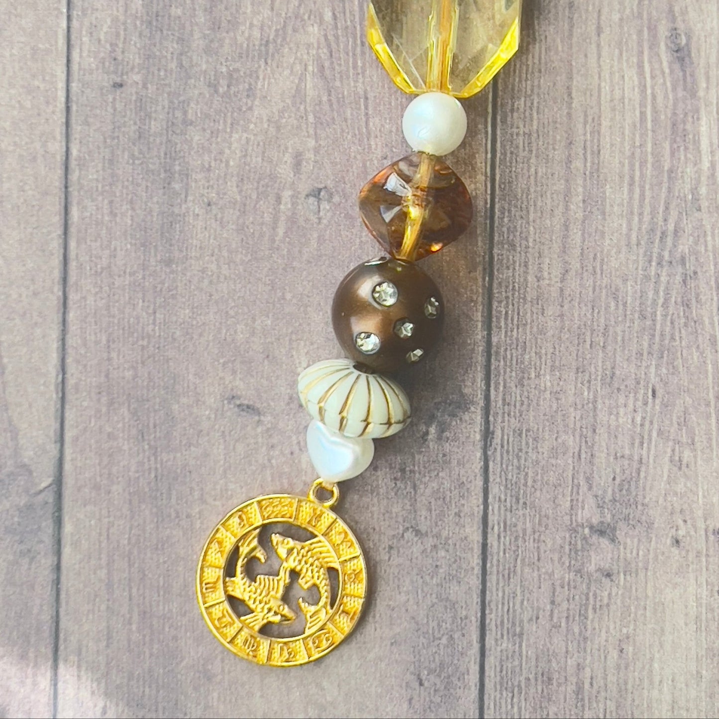 Pisces Beaded Bag Charm | Boho Chic Keychain Accessory - Distinct Designs