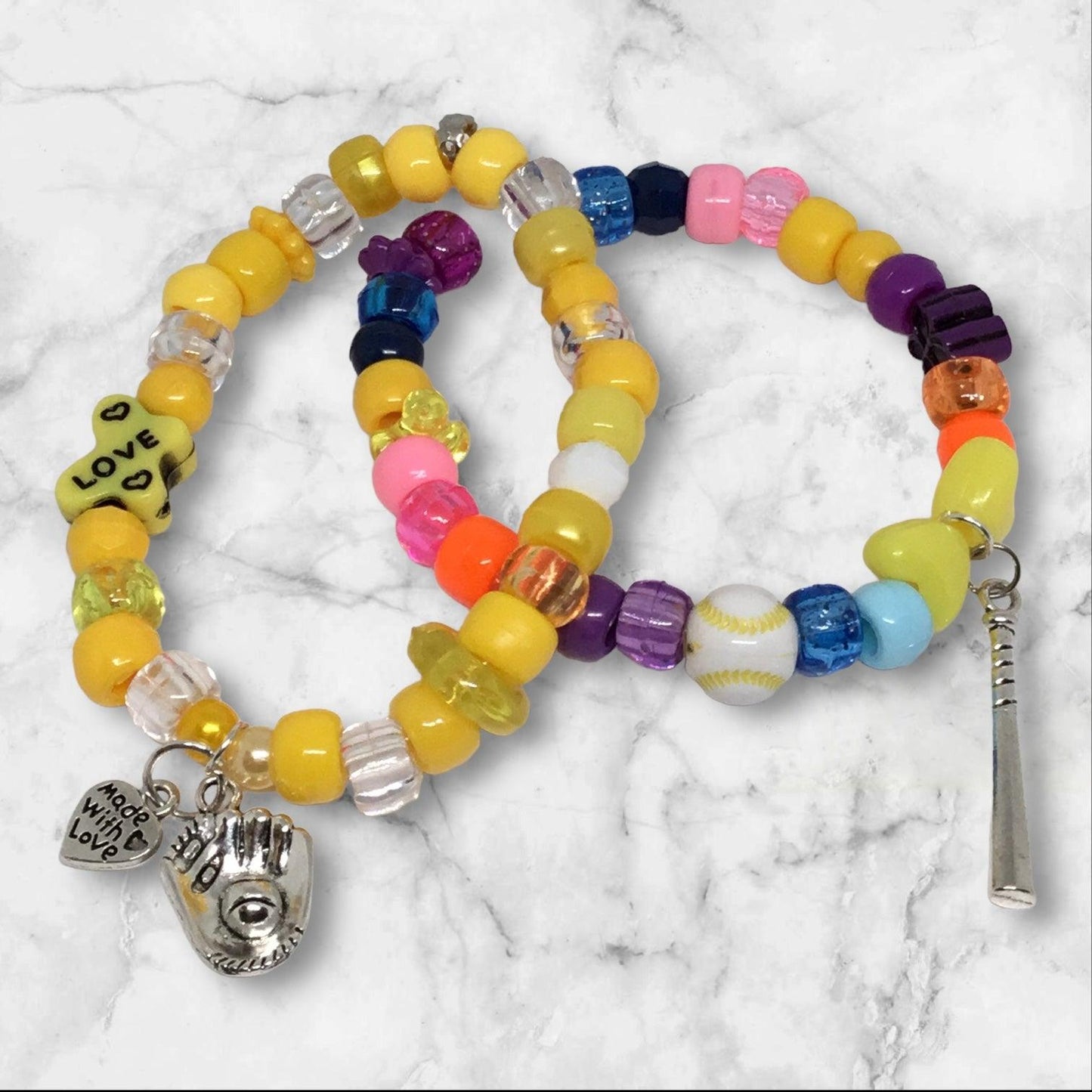 Love to Play Ball | Sporty Stretch Charm Bracelet Set - Distinct Designs