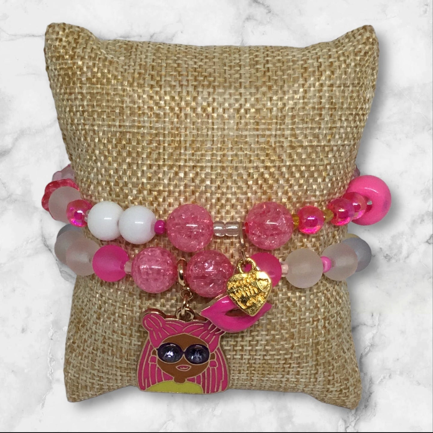 Signature Pink | Whimsical Sparkle Bracelet Set - Distinct Designs