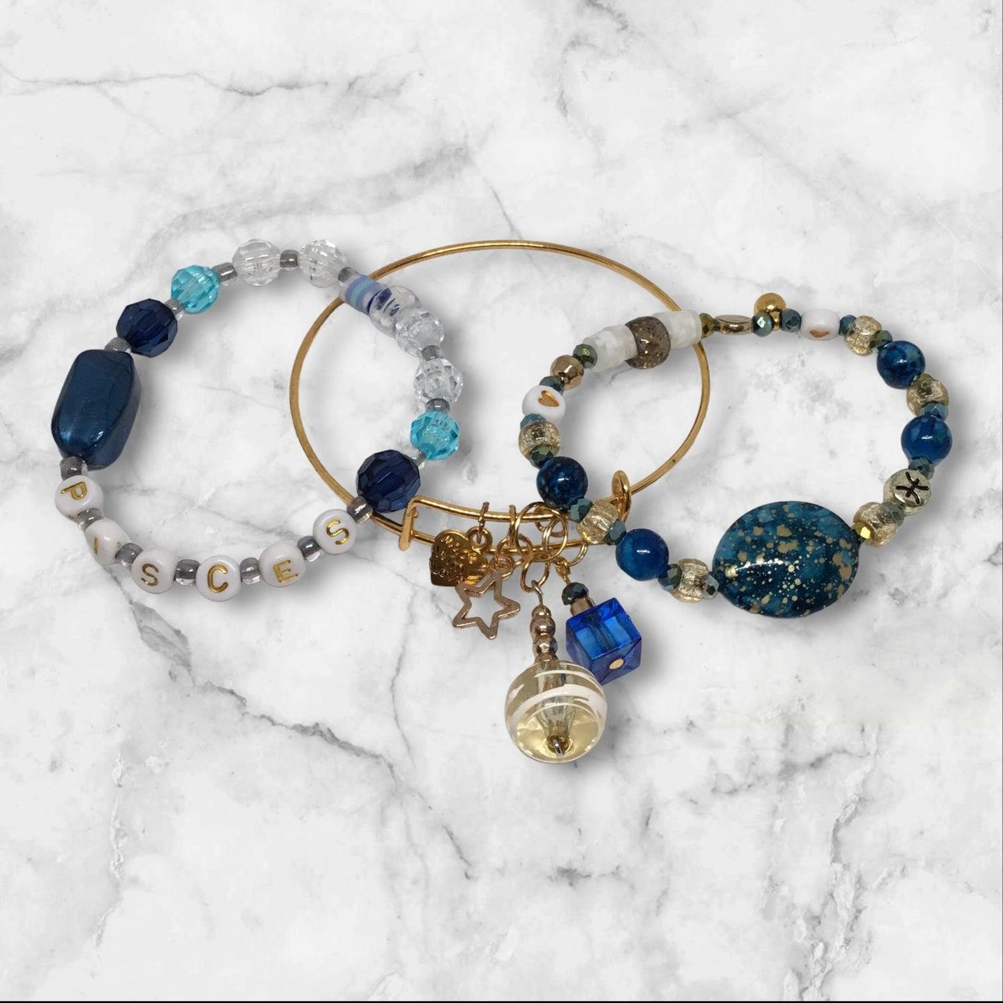 Stainless Steel and Stretch Bracelets | Zodiac Charmed Handmade Jewelry - Distinct Designs