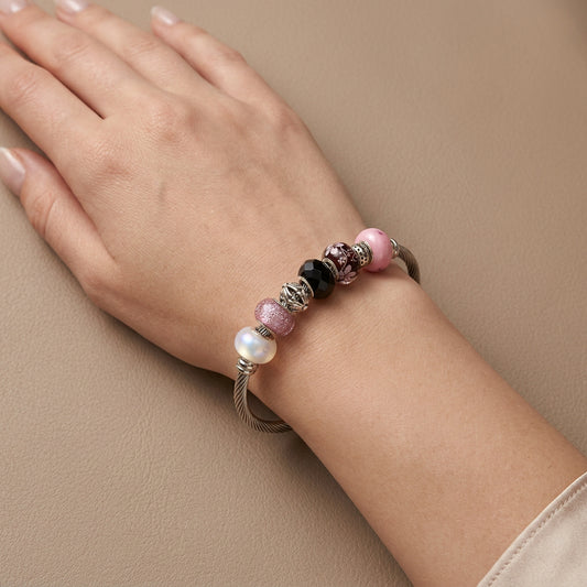 Brazalete Mimosa Rosa | Brillo sofisticado y elegancia audaz