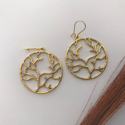 Tree of Life Design Earrings | Bohemian Coastal Earthy Tones Handmade Jewelry - Distinct Designs
