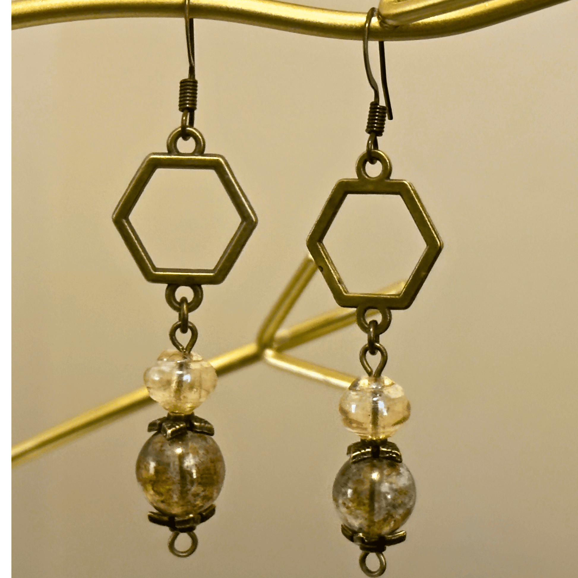 Vintage Inspired Glass Beads Dangle Earrings | Boho Charm & Nature - Inspired Elegance - Distinct Designs